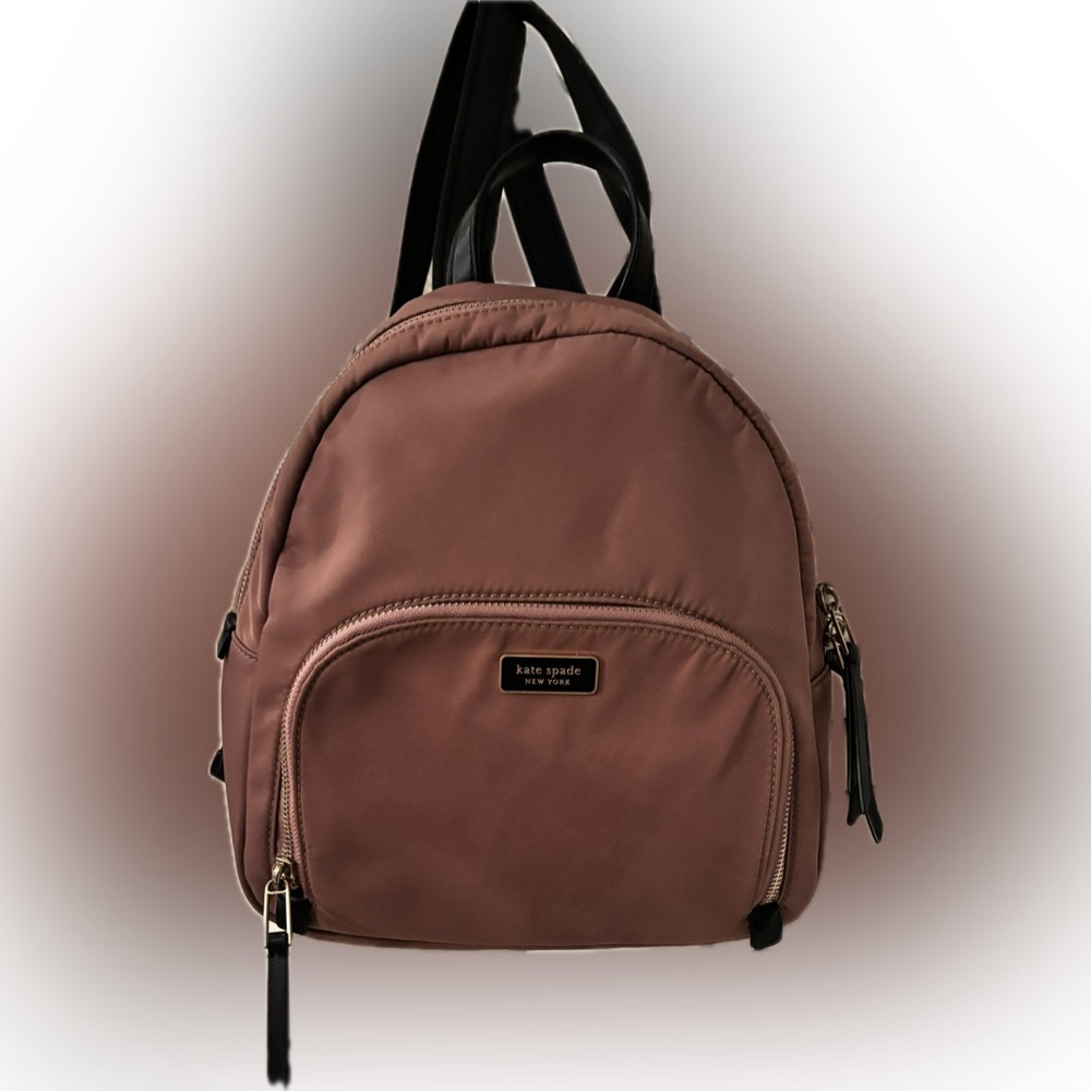 Kate Spade Mauve Mini Backpack with Black Straps- like new